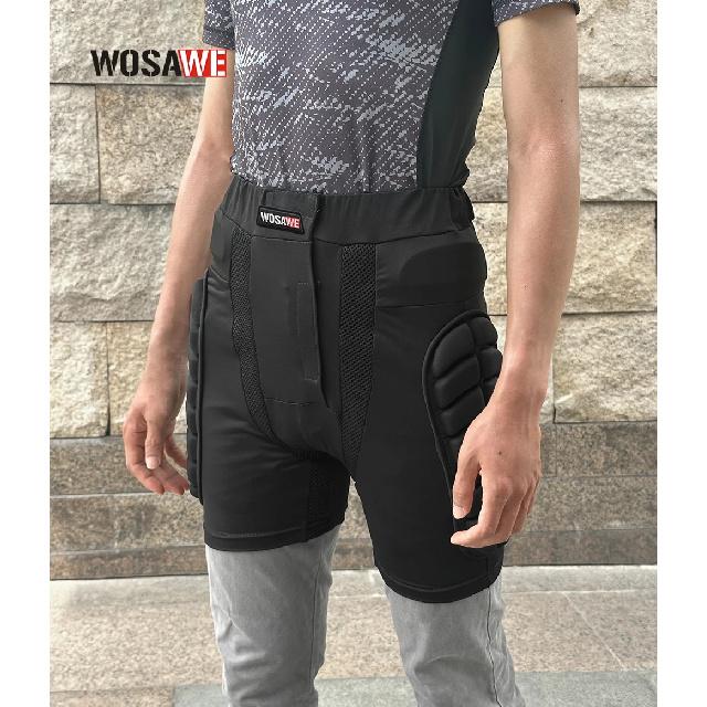 WOSAWE Motorcycle Shorts Skating Hip Shorts MTB Motocross Hip Paddeds Skiing Snowboard Shorts for Children Teenagers and Adults