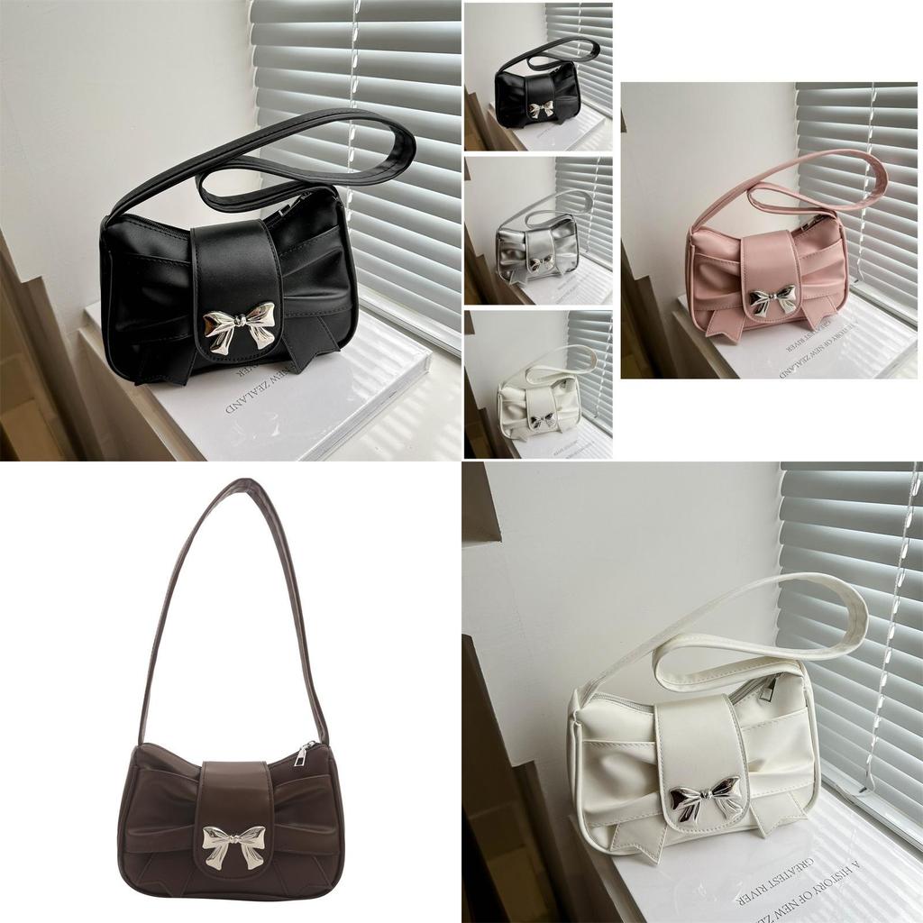 Adorable Bowknot Small Square Bag For Women Cute Korean Style Shoulder Tote Bag