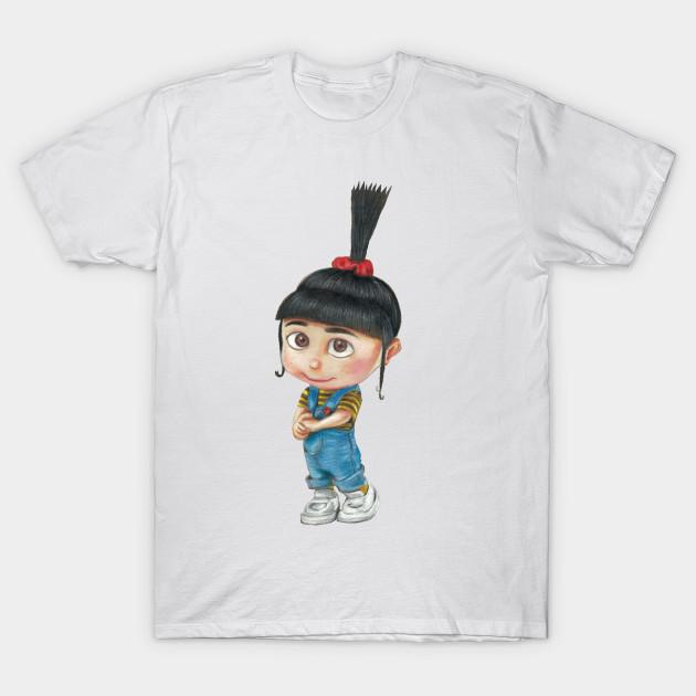 

Men Black Print T-shirt Agnes From Despicable Me No-Cut Transfer Paper Print Cotton Tshirt S белый