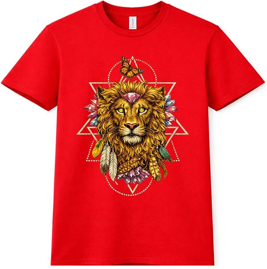 Boho Lion T Shirt Unisexdala Sacred Geometry Graphic Tee Mystic Animal Art Top 4XL