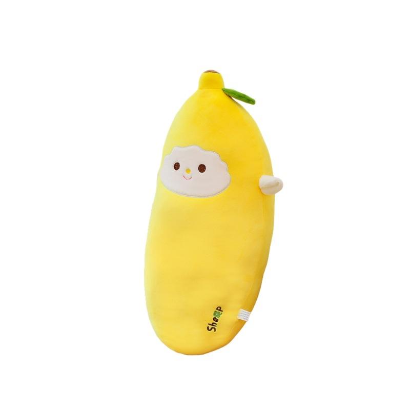 Soft cute lamb banana throw pillow plush toy cute long banana doll girl birthday gift