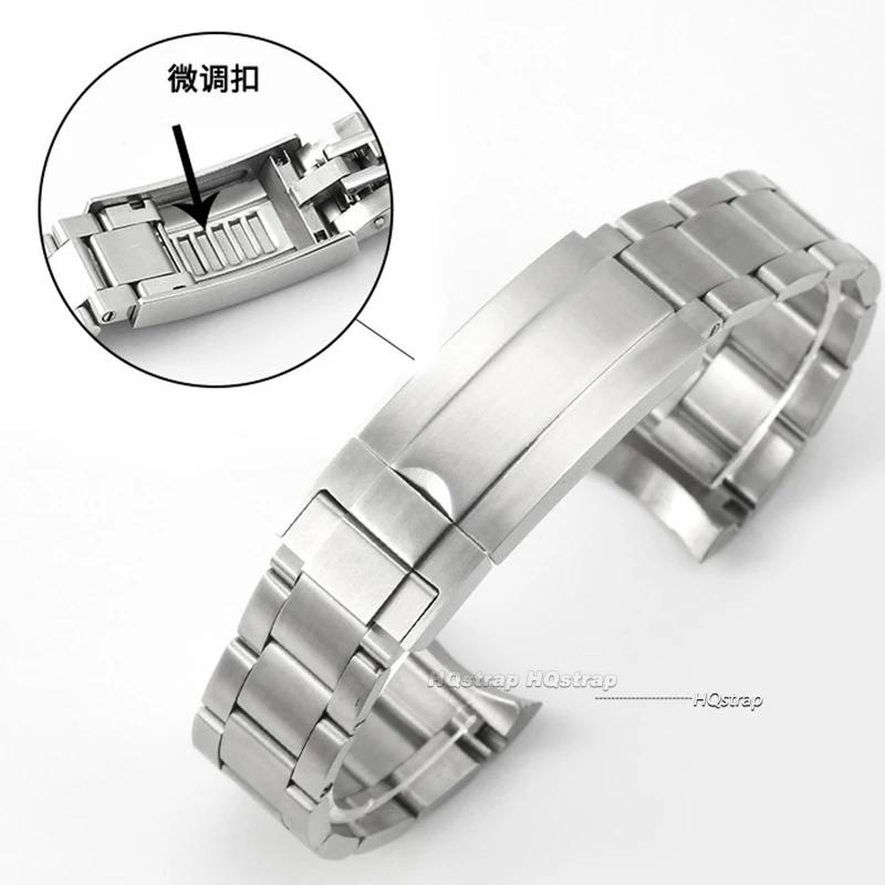 For Rolex SUBMARINER DAYTONA Watch Band Strap Fine-Tuning Pull Button Clasp 316L Stainless Steel Bracelet Watchbands 20mm 21mm