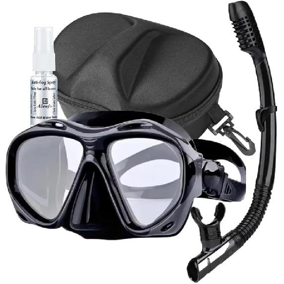 +2.0 to +5.0 Hyperopia Diving Mask Farsighted with Tempered Glass Lenses, Gear for Men Women