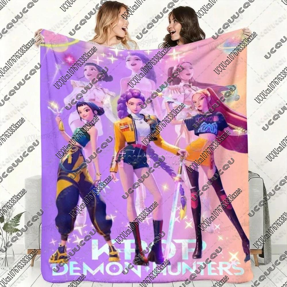 K-pop Demon Hunters Huntrix Blankets Quality Winter Warm Throw Blanket Girls Boys Gifts Sofa Bed Blankets Christmas Gifts