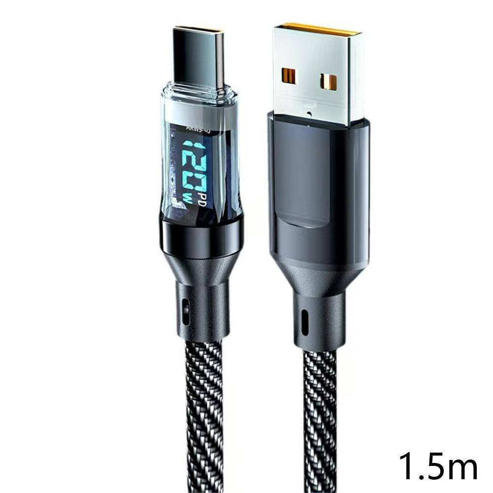 

120 Вт USB Type C кабель для Huawei Honor Xiaomi Samsung Super Charge Быстрая зарядка USB C зарядное устройство кабель для передачи данных провод 2/1,5/1 м USB-Typec-1.5m