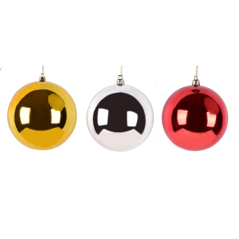 6-30cm Christmas Ornaments: Shiny, Matte & Glitter Balls In Gold, Silver, Red & Green - Plastic Tree Decorations