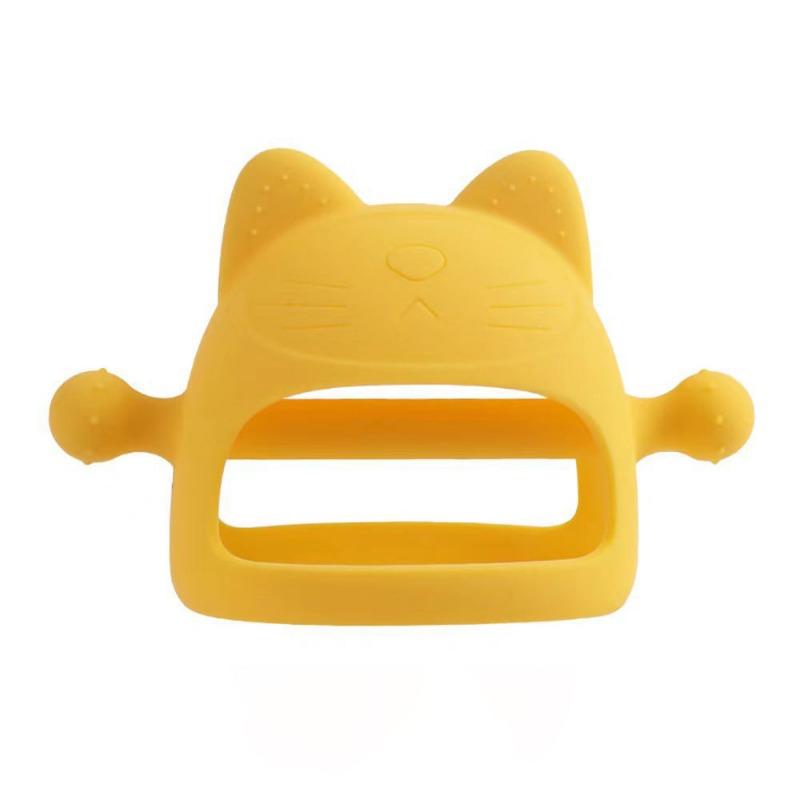 Baby Teething Stick, Cartoon Cat Anti-biting Hand-biting Fun Silicone Teething Stick Toy
