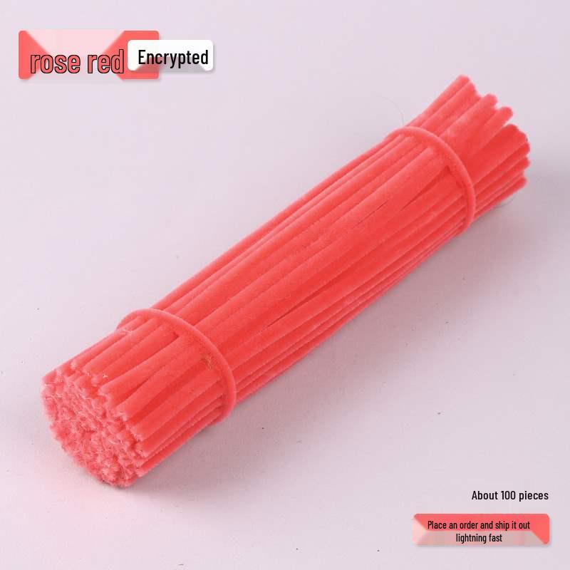 Encrypted Pipe Cleaners: Dense, Thickened 8mm White Strips with Mixed Colors for Handmade DIY Bouquets