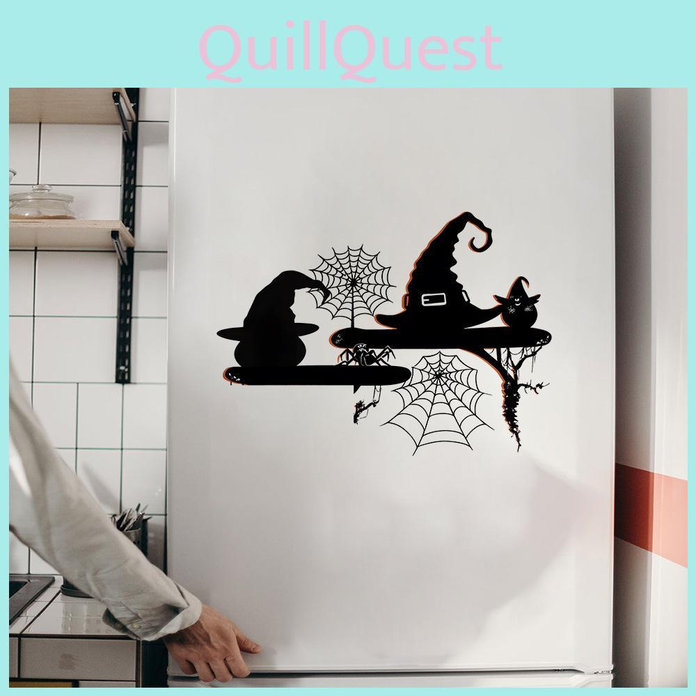 Spider Theme Halloween Web Wizard Hat Pattern Home Wall Sticker Decoration