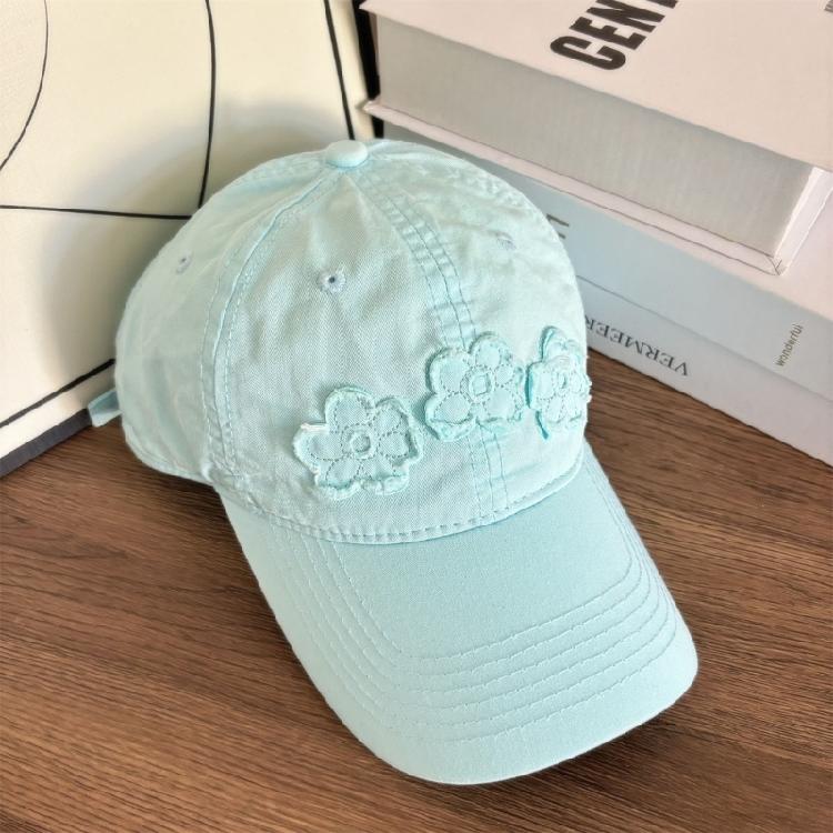 Breathable Floral Embroidered Baseball Cap Sun Protective Lightweight Outdoor Activity Headgear for Women Girls