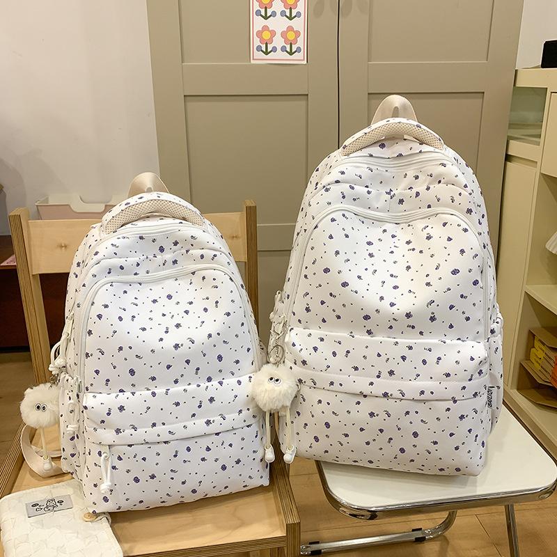 Schulranzen Koreanisch klein frisch Schulranzen weibliche Studentin einfacher kleiner floraler Rucksack leicht große Kapazität Highschool-Rucksack