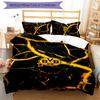 3-teiliges Bettwäsche-Set mit Borussia Dortmund Muster Bettbezug-Set enthält Bettbezug & Kissenbezüge, perfekte Ganzjahres-Schlafzimmerdekoration & Geschenk