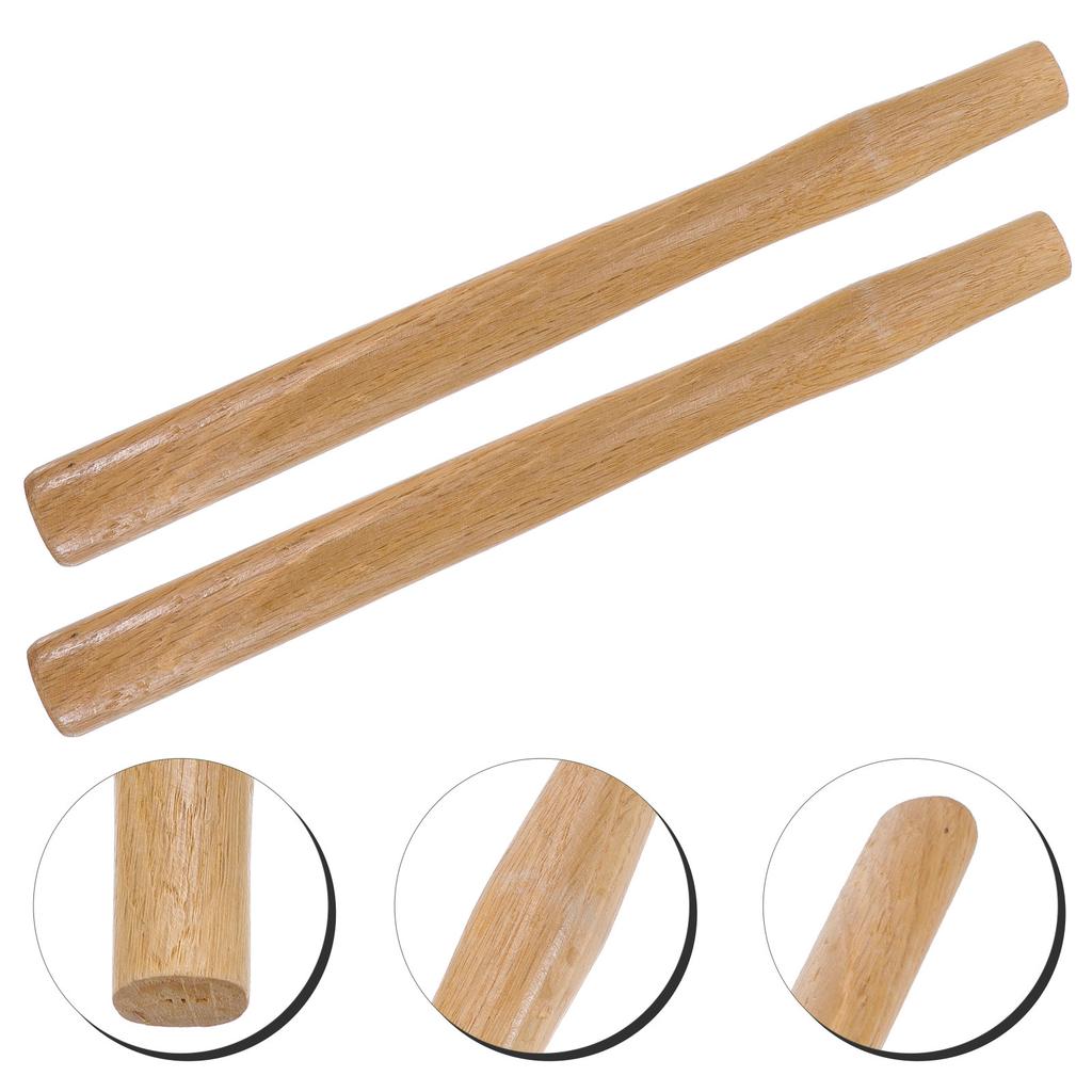 2Pcs 37Cm Hammer Handle Wooden Replacement with Natural Grain Texture Anti-Skid Grip for Claw Ball Peen Hammer Garden Repair