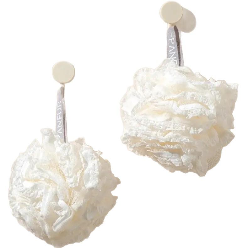 Large Snowball Bath Ball - Cute Exfoliating Back Scrubber & Foam Bath Accessory