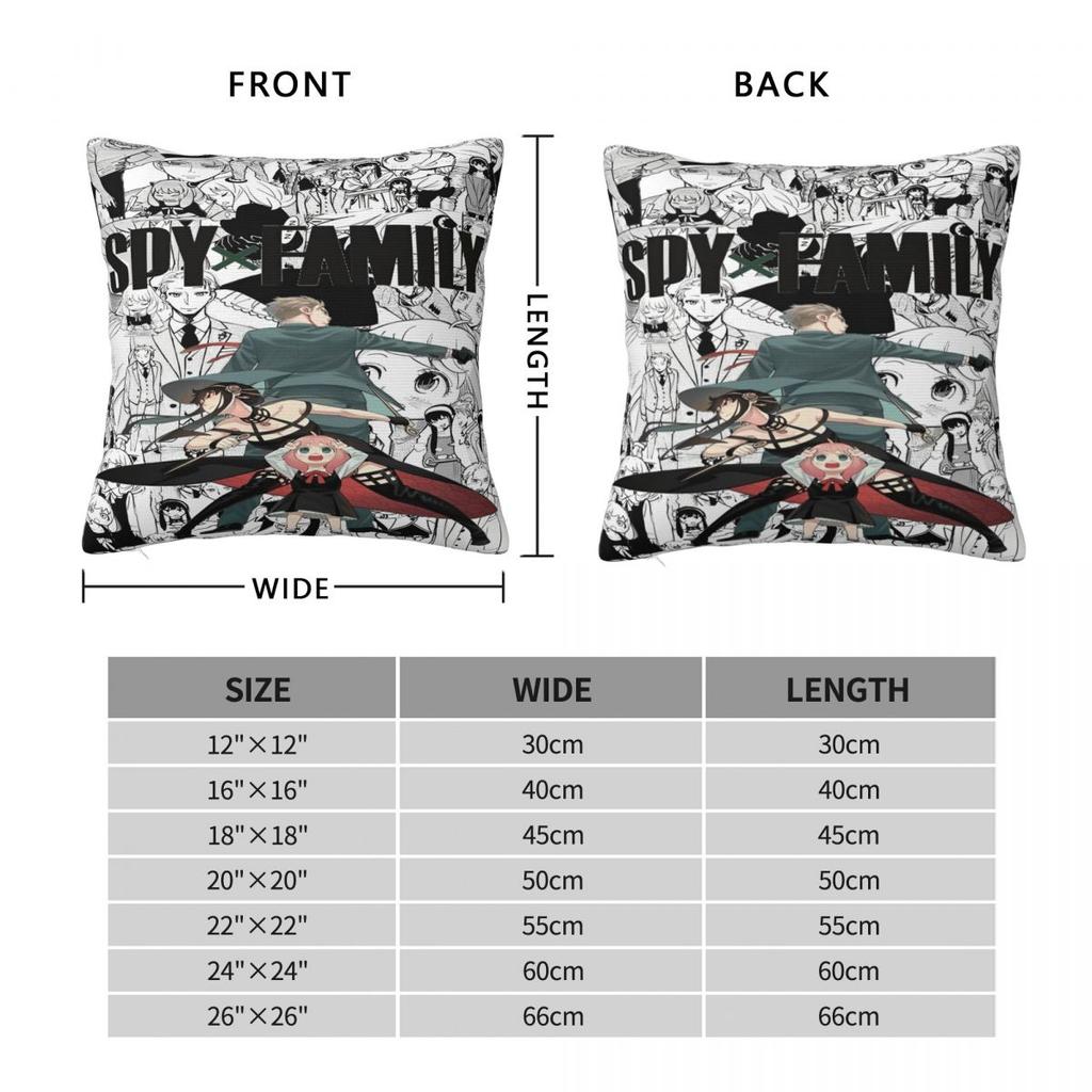 Home Decoration Spy X Family Japan Anime Pillowcase Accessories Pillow Cover Zipper Multiple Sizes