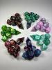 Multicolored Marble Pattern Two-Tone RPG Dungeon Tabletop 7-Piece Acrylic Dice Set