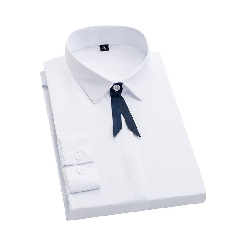 "2025 Γυναικείο Επαγγελματικό Πουκάμισο Μακρυμάνικο Στενής Γραμμής - Μονόχρωμο, Μικροελαστικό για Άνοιξη & Φθινόπωρο"