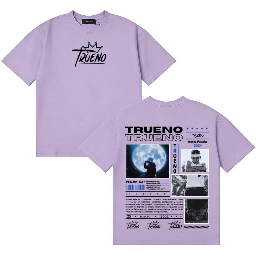 Rapper Trueno Harajuku Graphics Short Sleeve Tee Shirt Unisexs Womens Cotton Summer Clothing Popluar Oversized Y2K Tshirts Unisex
