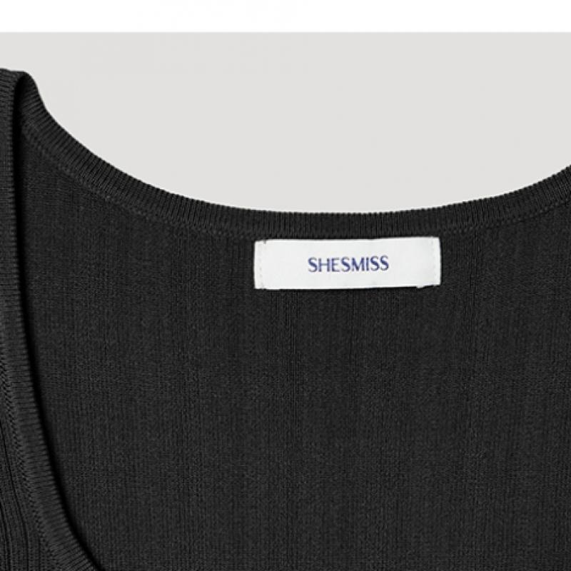 [Ona S miSS] Čtvercový výstřih Pletené bez rukávů SSkpop22580 Zb