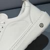 Men's Soft Sole White Leather Board Shoes – Lightweight, Breathable, Luxurious Simplicity