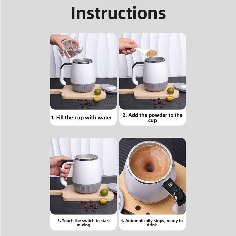 Smart Automatic Stirring Cup 316 Stainless Steel Magnetic Mixer Coffee Mug  Household Use