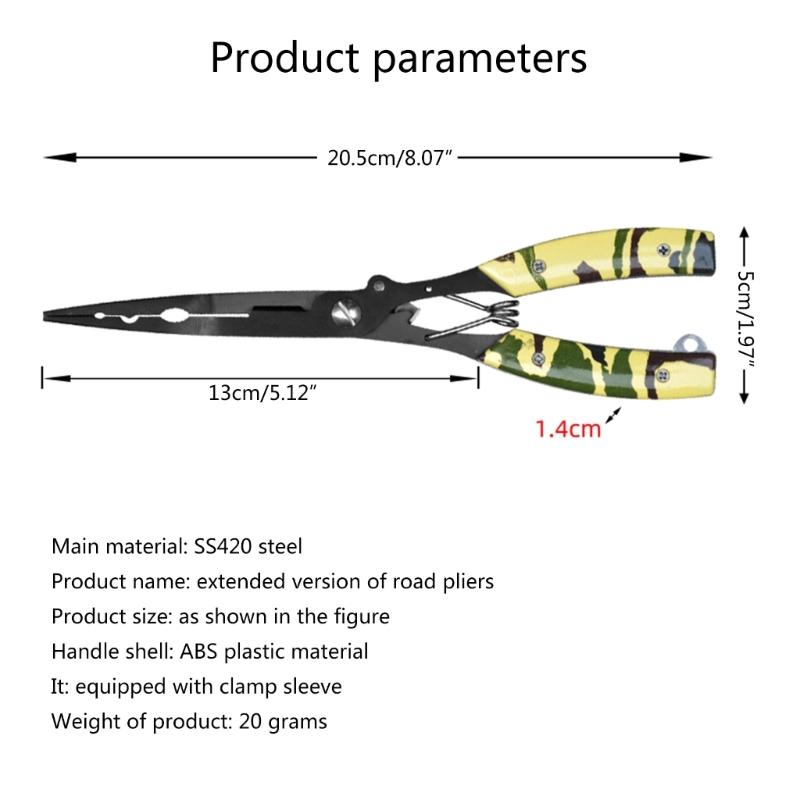 Alicate Multifuncional de Aço SS420 para Pesca, Pegador de Lábios, Cortador de Linha