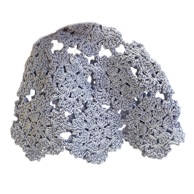 Fashion Hollowed Skull Hat Handmade Crochet Beanies Hat Flower Pattern Pullover Hat for Women Girl Various Occasion