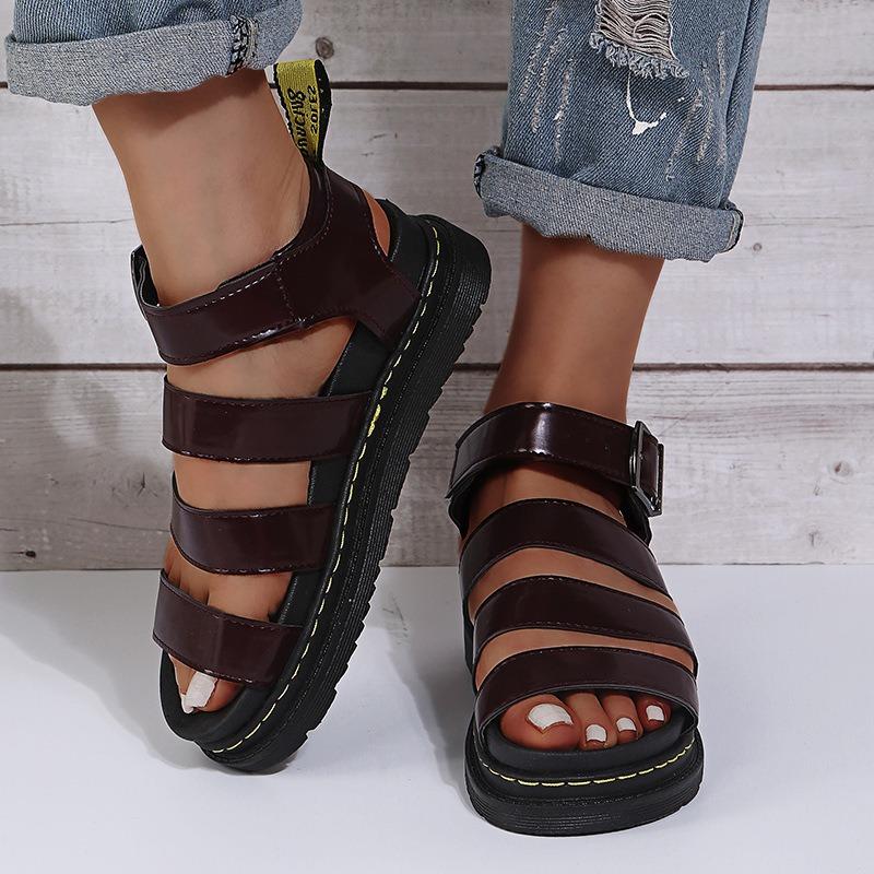 Women's Plus Size New Summer Chunky Sole Open Toe Fashion Beach Roman Sandals European American Style