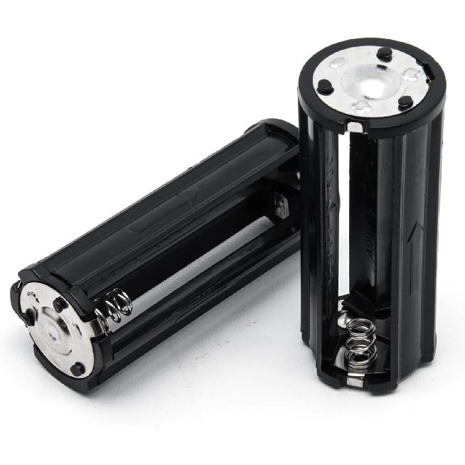 Surf turtle Black - (4 Pcs) AAA Battery Holder Cylinder 3x1.5V AAA Plastic Battery Storage Adapter Case Box for Flashlight Lamp RC (Dia 0.85 inch)