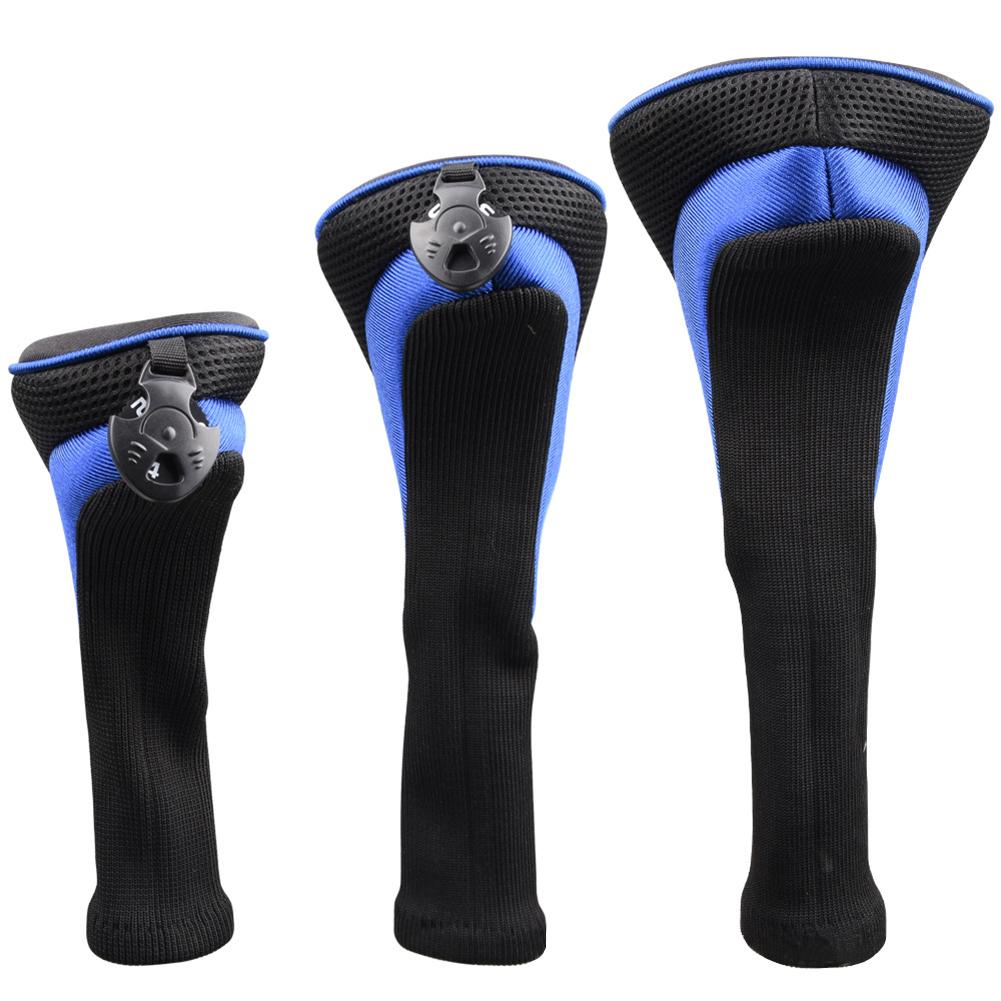 3Pcs/Set Long Neck Golf Club Head Covers Wood Driver Protect Headcover 1#/3#/5# Fairway Golf Head Cover Golf Accessories For Outdoor Training