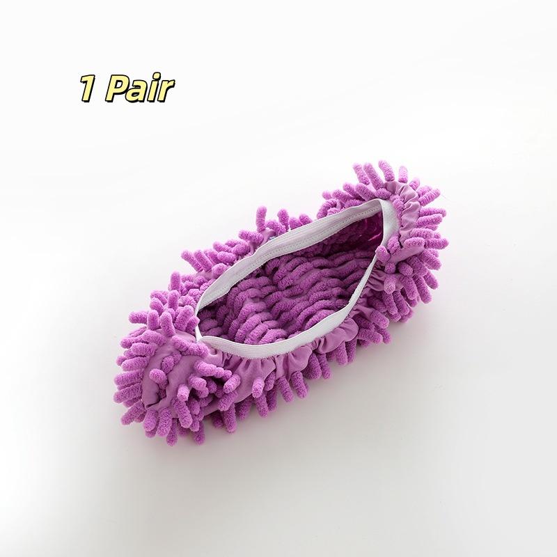 

1PC Multifunction Lazy Mopping Slippers with Washable Microfiber Cloth for Home Floor Dust Cleaning - Comfortable Cleaning Shoes 1 Pair фиолетовый