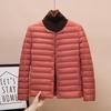 Women's 2025 White Duck Down Lightweight Jacket, Short Style, Convertible Round/V-Neck, Suitable for Autumn and Winter.