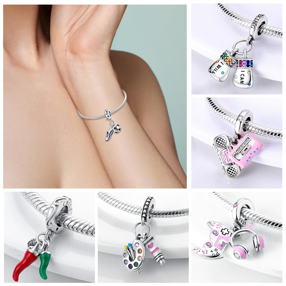 Charm-Perlen-Komponenten Sterling Silber Kupfermetall Seerose Kaffeetassen Magier-Charm-Perlen-Komponente Kompatibel Mit Authentischem Original-Armband