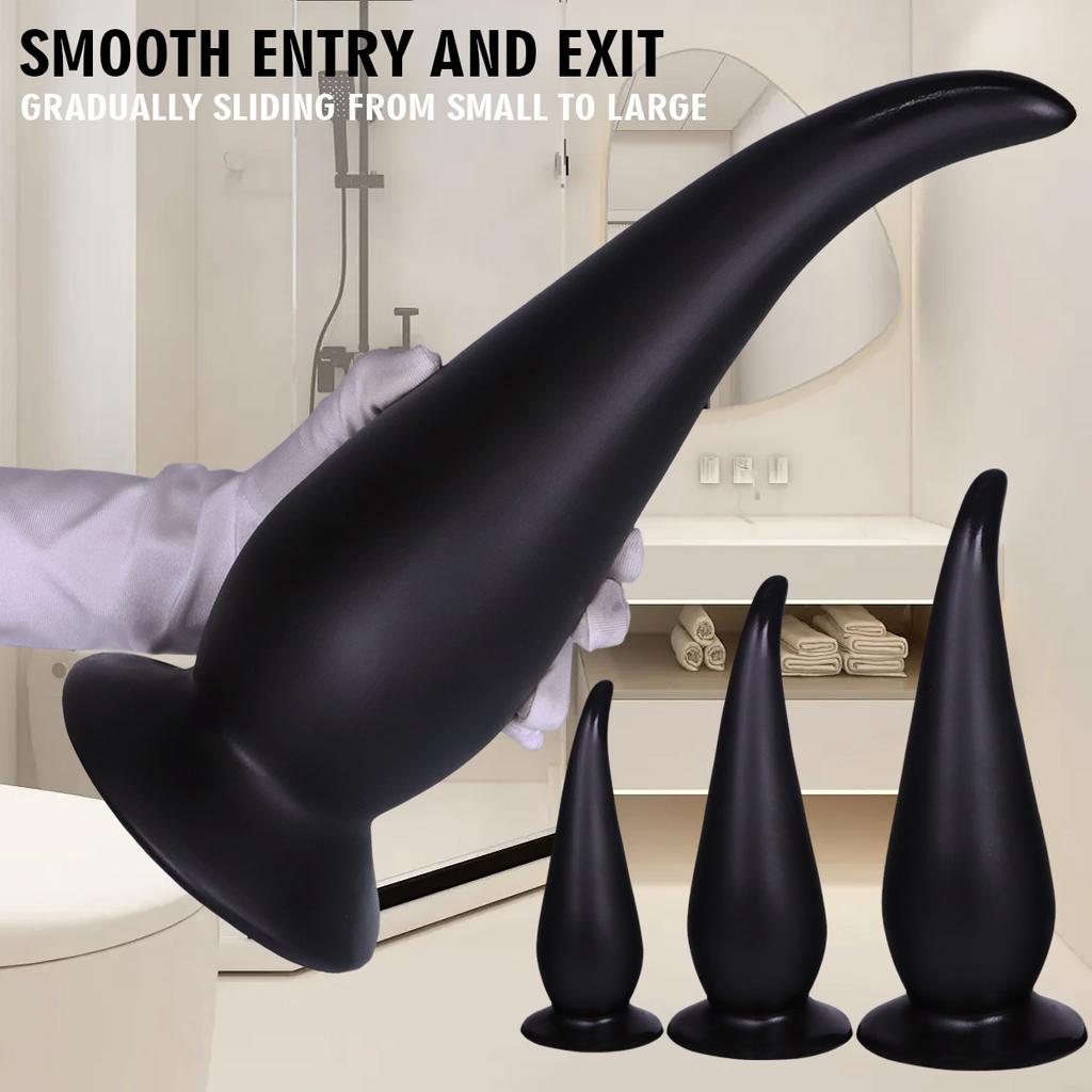 Super Thick Tail Anal Plug Three Piece Set For Male And Female Masturbation And Anal Expansion