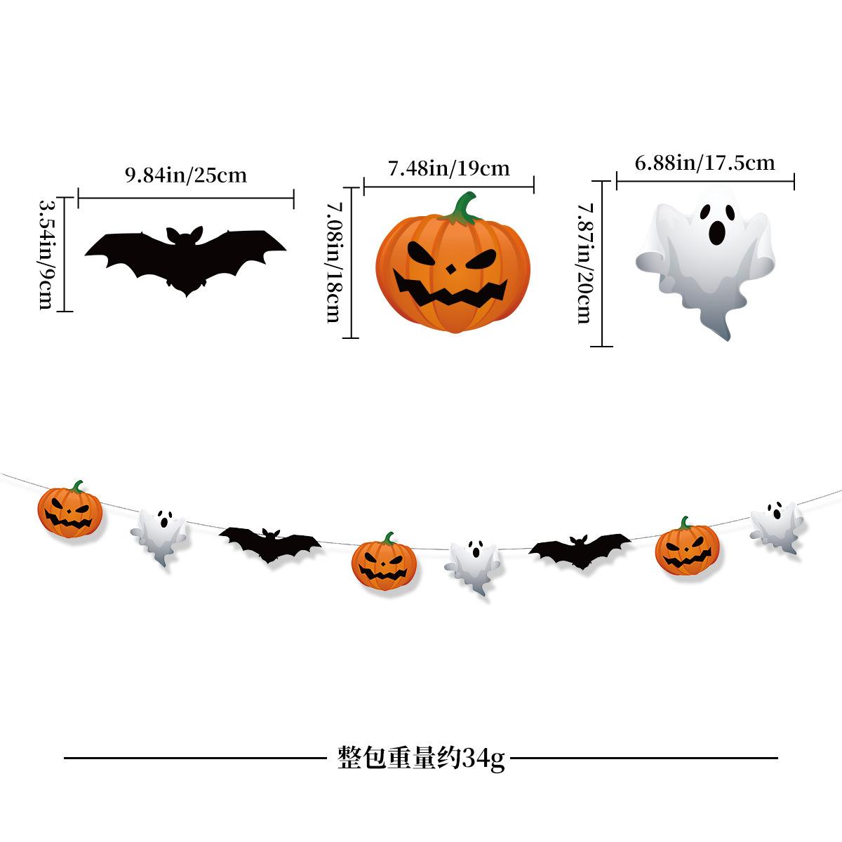 

Halloween Decoration Paper Flag Bar Party Arrangement Ghost Festival Pumpkin Black Bat Latte Flower Customization Pumpkin Ghost Bat La Flower