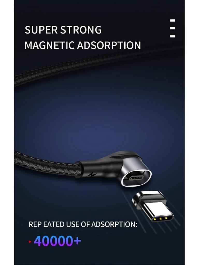 3-in-1 Magnetic Elbow Charging Cable for Apple, Type-C, Android Phones