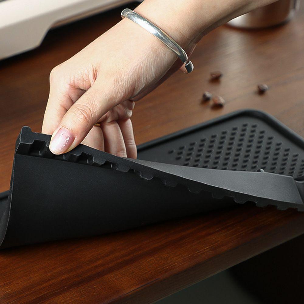 Silicone Coffee Tamper Mat Non-Slip Thickened Espresso Tamping Mat Heat-resistant Rectangular Coffee Press Pad Cafe