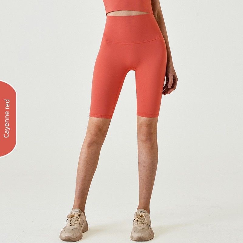 

Genuine Goods Cycling Pants Women s Summer Sports Nude Feel Comfortable Yoga Pants Fashion Hip Raise Fitness Pants High Waist Cropped Pants Shorts Cayenne Red S