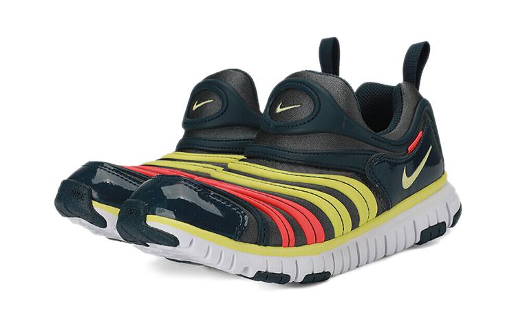 Nike Dynamo Free Multicolor Slip Resistant Cushioning Low Top Kids Lifestyle Shoes Black Red Yellow 343738-024