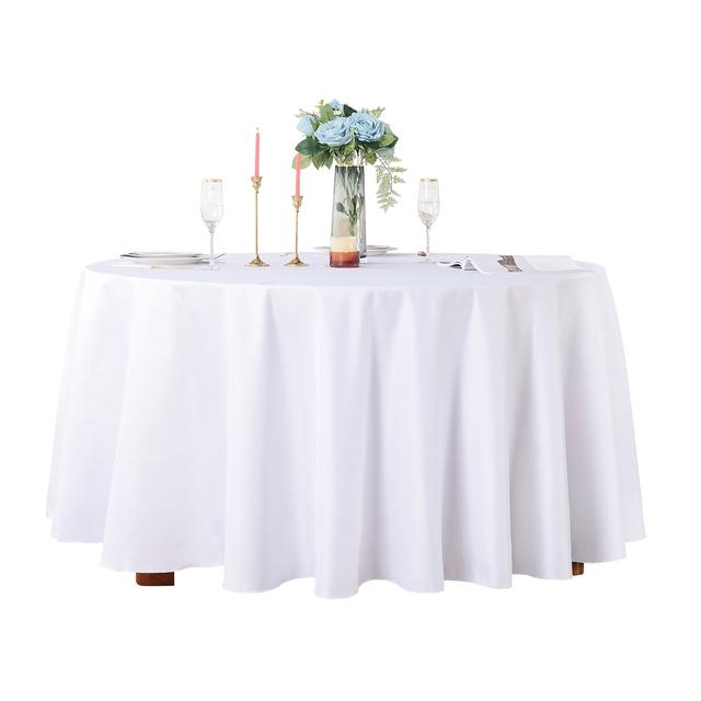 Table Cloth Round Tablecloths Wedding Pure White Table Cover Christmas Birthday Party Table Cloths For Events Home Dining Decor