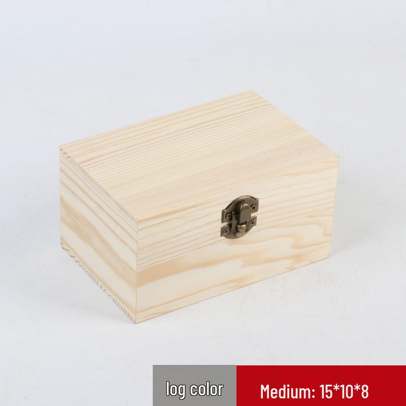 Paulownia Wooden Gift Box with Flip Cover and Lock, Multi-Spec Storage Box for Household Sundries