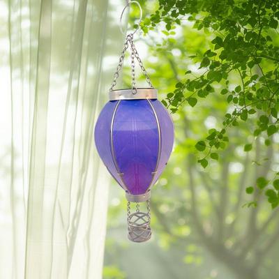 Lanterne solaire montgolfière à flamme vacillante - Lampe solaire montgolfière unique à flamme vacillante - Lanternes solaires colorées