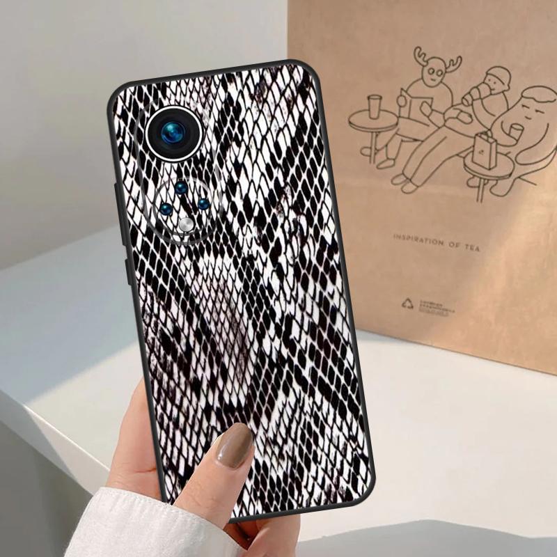 Snake Skin Case For Honor Magic 5 6 7 Lite Cover For Honor 400 200 Pro X9c X9b X9a X8a X8b X9 50 70 90