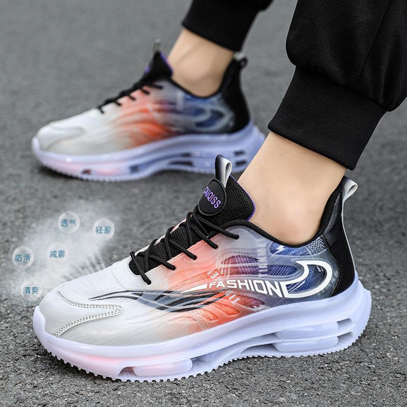New Men's Shoes Double-layer Air Cushion Platform Running Shoes Summer Fashion Breathable Mesh Sports Dad Shoes