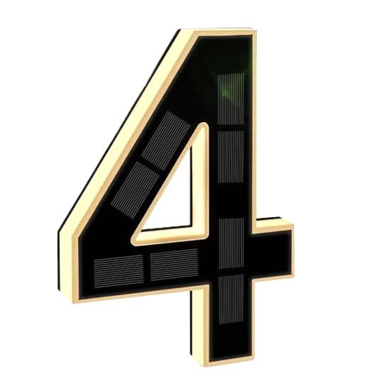 Solar House Number Sign 9-Inch LED Backlight Address Sign Auto On/Off Waterproof Solar LED Number Pendant No-Drill Installation Modern Address Plaque