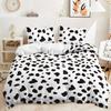 Cow Print Duvet Cover Twin Size, 3 Pieces Cow Bedding Set with 2 Pillowcases, Black and White Comforter Cover Bedroom Decor
