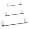 B0KB Towel Holder Bars Punch-Free Wall Bath Hanger 30-55cm Silver 304 Stainless Steel