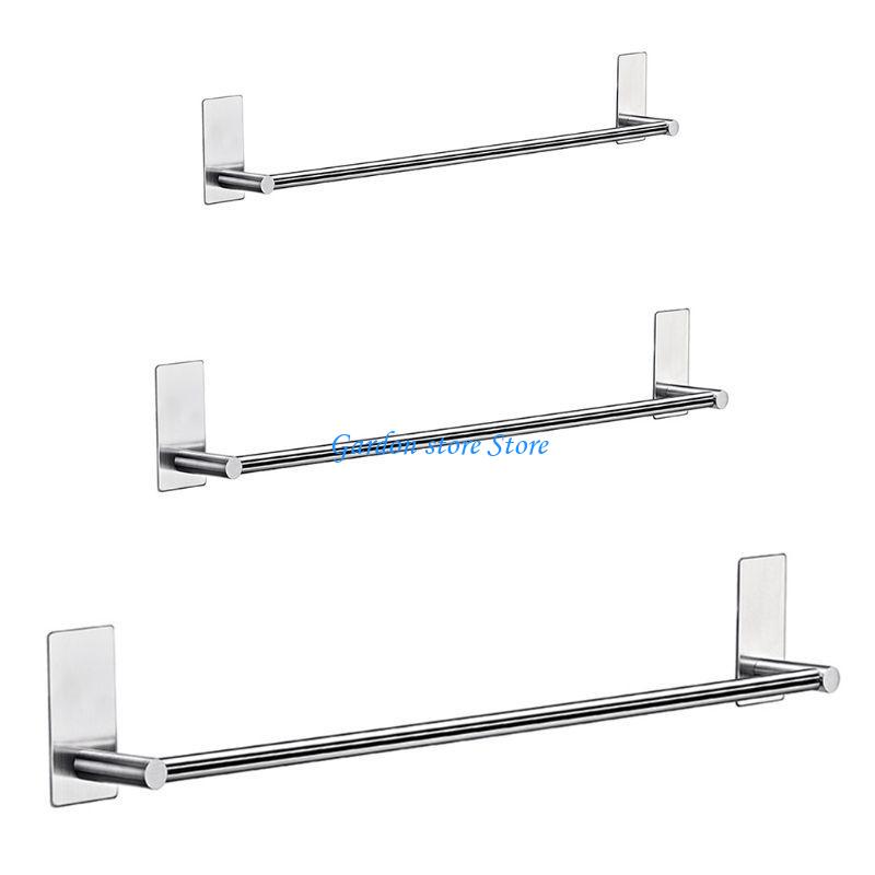 B0KB Towel Holder Bars Punch-Free Wall Bath Hanger 30-55cm Silver 304 Stainless Steel