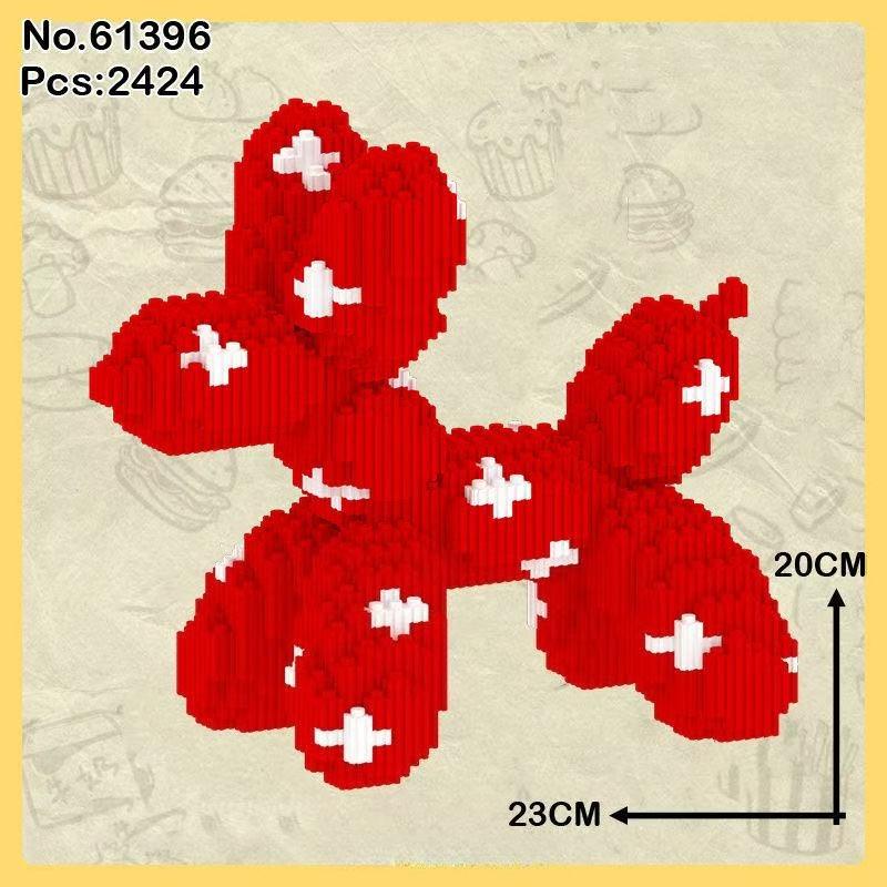 Small Particles Balloon Dog Connection Building Blocks DIY Assembled Colorful Mini Brick Toys Creative Birthday Gift Ornament