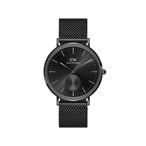 Daniel Wellington DW Men's Classic Multi-Eye 40 Ashfield B Onyx Watch, a Sophisticated Luxury Timepiece with a Mesh Dial. A Popular Gift Idea.